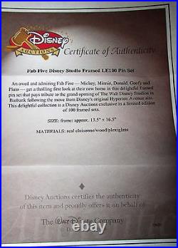 Disney Auctions Disney Studio FAB 5 Framed Pin LE Set