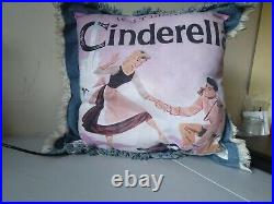 Disney Cinderella Denim Pillow Vintage Walt Disney World