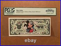 Disney Dollar 2000 $1 Mickey Disneyland Anaheim Pcgs Gem New 65ppq Plus Cards