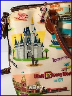 Disney Dooney & Bourke Walt Disney World Retro Satchel bag Castle Purse Epcot Ak