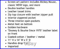 Disney Dooney & Bourke Walt Disney World Retro Tassel Tote-NWT