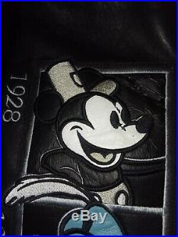 Disney Leather Jacket Walt Disney World Mickey Through The Years Vintage 3XL