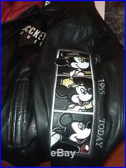 Disney Leather Jacket Walt Disney World Mickey Through The Years Vintage 3XL