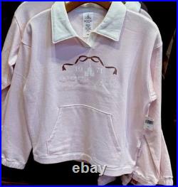 Disney Parks 2026 Walt Disney World Bow Castle 1971 Pink Sweatshirt L Collar