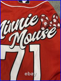 Disney Parks 2026 Walt Disney World Minnie Mouse Baseball Jersey S NWT