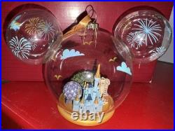 Disney Parks 50th Anniversary Walt Disney World Icon Glass Globe Ornament