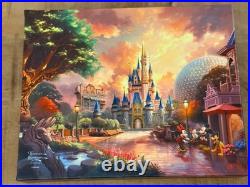 Disney Parks All 4 Parks Canvas Wrap Walt Disney World Thomas Kinkade 6x8 NEW