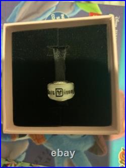 Disney Parks Pandora Walt Disney World Murano Glass Charm White Black NEW