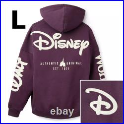 Disney Parks Purple Zip Hoodie Adult LARGE Walt Disney World Authentic Original