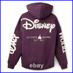 Disney Parks Purple Zip Hoodie Adult LARGE Walt Disney World Authentic Original