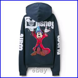 Disney Parks Sorcerer Mickey Mouse Zip Hoodie Adult LARGE Walt Disney World