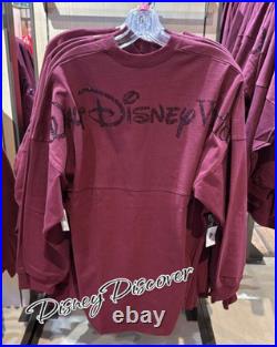 Disney Parks Walt Disney World 2025 Bedazzled Burgundy Spirit Jersey Size S New