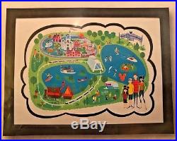 Disney Parks Walt Disney World 40th Map LE Giclee on Archival Paper by Shag New