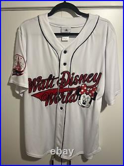 Disney Parks Walt Disney World Baseball Jersey Top Minnie Small Embroidered