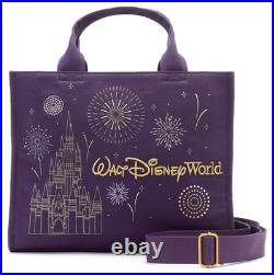 Disney Parks Walt Disney World Cinderella Castle Canvas Crossbody Tote Bag RARE