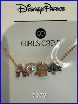 Disney Parks Walt Disney World Girls Crew Park Icons Necklace & Jewelry Bag