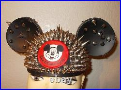 Disney Parks Walt Disney World Mickey Mouse Studded Spikes Black Ears Hat Adult