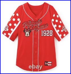 Disney Parks Walt Disney World Minnie Mouse Baseball Jersey Size XS New