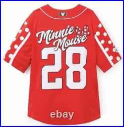 Disney Parks Walt Disney World Minnie Mouse Baseball Jersey Size XS New