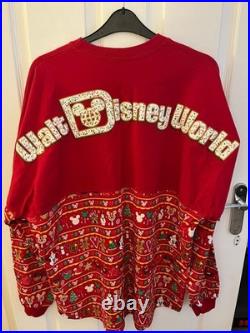 Disney Parks Walt Disney World Spirit Jersey Christmas Holidays Snacks Red XL