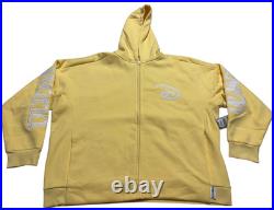 Disney Parks Yellow Full Zip Hoodie Jacket XL Embroidered Walt Disney World