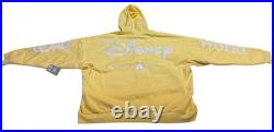 Disney Parks Yellow Full Zip Hoodie Jacket XL Embroidered Walt Disney World