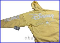 Disney Parks Yellow Full Zip Hoodie Jacket XL Embroidered Walt Disney World