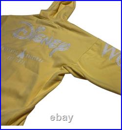 Disney Parks Yellow Full Zip Hoodie Jacket XL Embroidered Walt Disney World