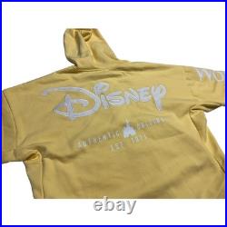 Disney Parks Yellow Full Zip Hoodie Jacket XL Embroidered Walt Disney World