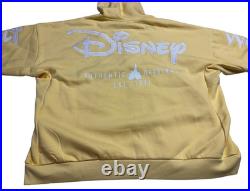 Disney Parks Yellow Full Zip Hoodie Jacket XL Embroidered Walt Disney World