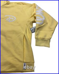 Disney Parks Yellow Full Zip Hoodie Jacket XL Embroidered Walt Disney World