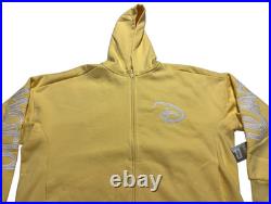 Disney Parks Yellow Full Zip Hoodie Jacket XL Embroidered Walt Disney World