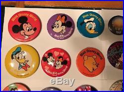 Disney Pins Buttons Lot Of 30 Vintage Rare Walt Disney World Mickey Epcot