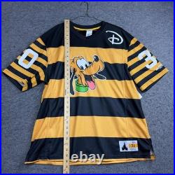 Disney Shirt Mens Large, Multicolor Pluto 30 Jersey Striped Walt Disney World 71