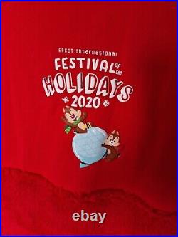 Disney Spirit Jersey EPCOT Festival of the Holidays Red 2020, Small Chip & Dale