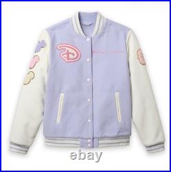 Disney Stoney Clover Lane Walt Disney World Logo Varsity Jacket Lavender Size L