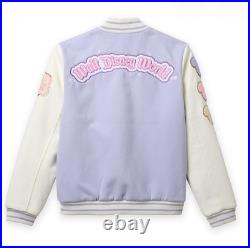 Disney Stoney Clover Lane Walt Disney World Logo Varsity Jacket Lavender Size L