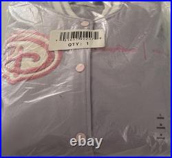 Disney Stoney Clover Lane Walt Disney World Logo Varsity Jacket Lavender Size L