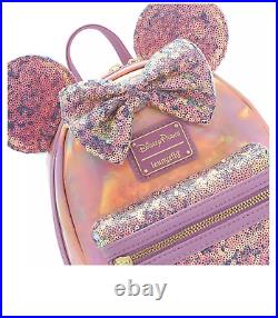Disney Walt Disney World 50th Minnie Pink Earidescent Backpack New with Tag