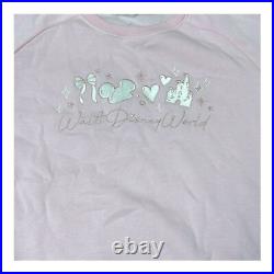 Disney Walt Disney World Embroidered Bow Ears Hearts Castle Pullover Sweater XL