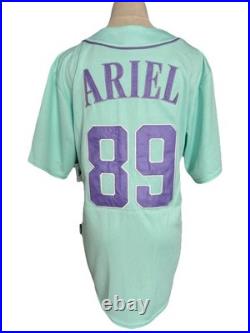 Disney Walt Disney World Medium Little Mermaid ARIEL 89 Baseball Jersey Green