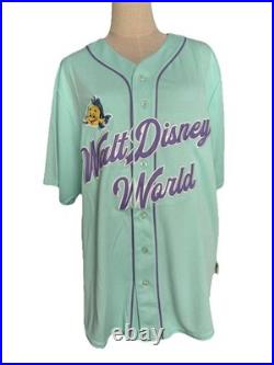 Disney Walt Disney World Medium Little Mermaid ARIEL 89 Baseball Jersey Green