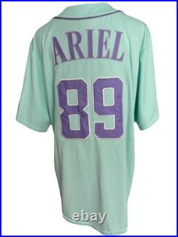 Disney Walt Disney World Medium Little Mermaid ARIEL 89 Baseball Jersey Green