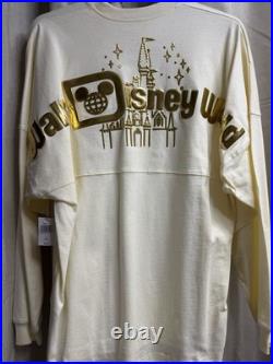 Disney Walt Disney World Spirit Jersey Cream/Gold Long Sleeve Top Size S