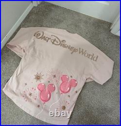 Disney World 2024 Disney Pink Sequins Mickey Balloon Spirit Jersey Womens Small