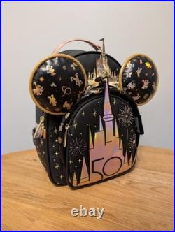 Disney World 50th Anniversary Loungefly Backpack & Ears Set NWOT