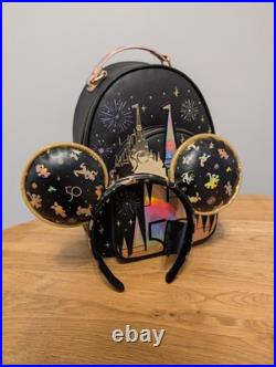Disney World 50th Anniversary Loungefly Backpack & Ears Set NWOT