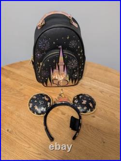 Disney World 50th Anniversary Loungefly Backpack & Ears Set NWOT