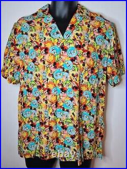 Disney World 50th Buttons Reyn Spooner Hawaiian Button Up Shirt Men's Medium