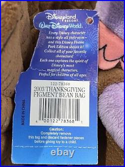 Disney World Epcot Figment Thanksgiving Turkey Plush 2003 Retired RARE! -tagged